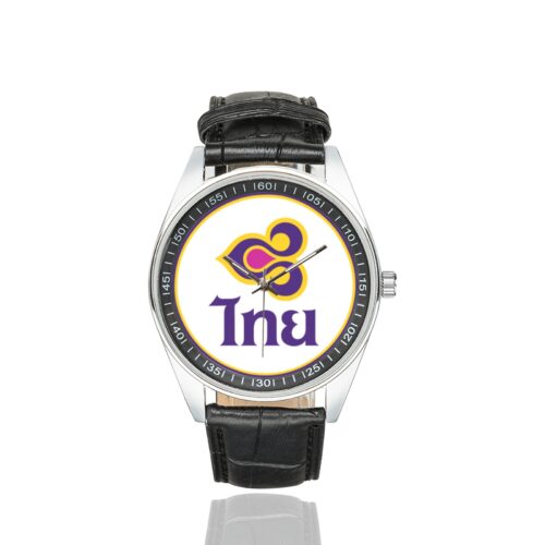 Alternative view of Thai Airways International Men's Casual Leather Strap Watch.