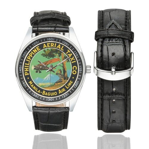 Philippine Aerial Taxi Men's Casual Leather Strap Watch.