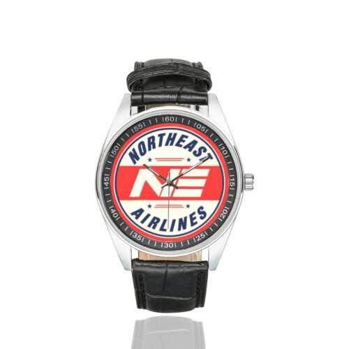 Alternative view of Northeast airlines Men's Casual Leather Strap Watch.