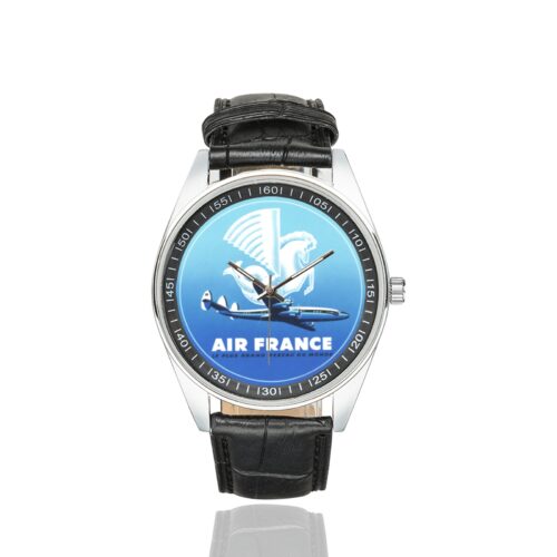 Alternative view of AF 4 Men's Casual Leather Strap Watch.