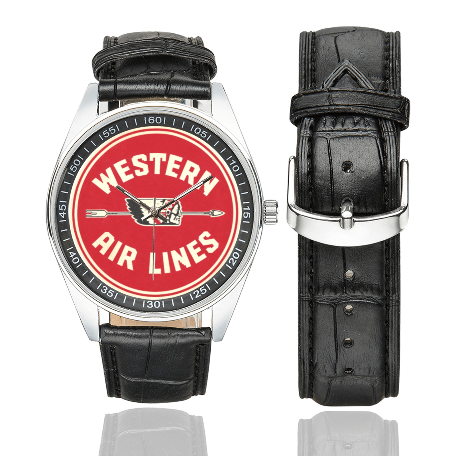 western air lines Men's Casual Leather Strap Watch. western air lines Men's Casual Leather Strap Watch.