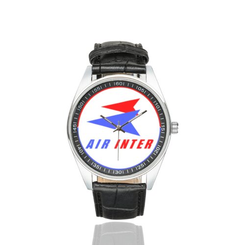 Alternative view of Air inter Men's Casual Leather Strap Watch.