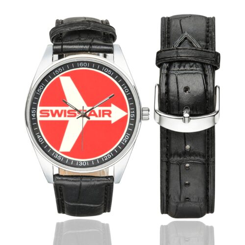 swissair vintage 03 Men's Casual Leather Strap Watch(Model 211)