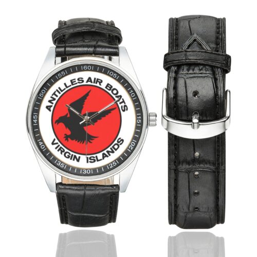 antilles air boats Men's Casual Leather Strap Watch.
