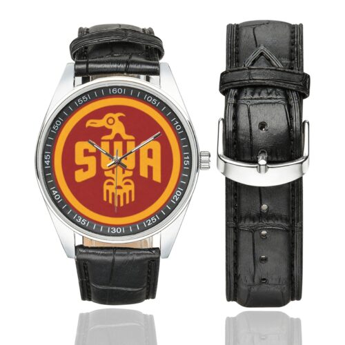 SWA Men's Casual Leather Strap Watch.