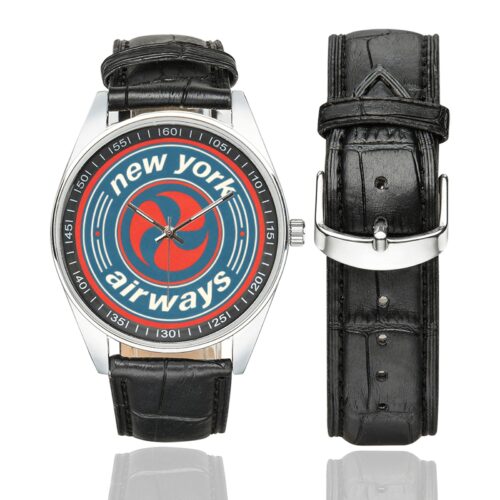 New york airways 01 Men's Casual Leather Strap Watch.