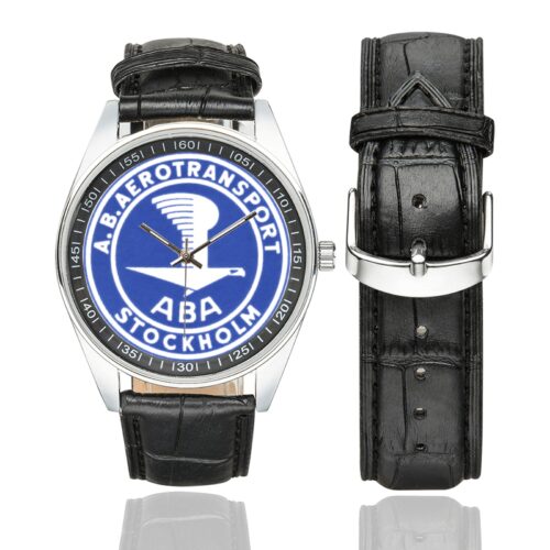 ABA Stockholm Men's Casual Leather Strap Watch.