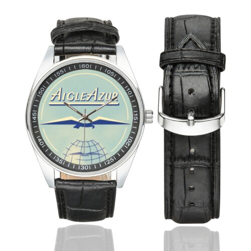 Aigle azur Men's Casual Leather Strap Watch(Model 211)