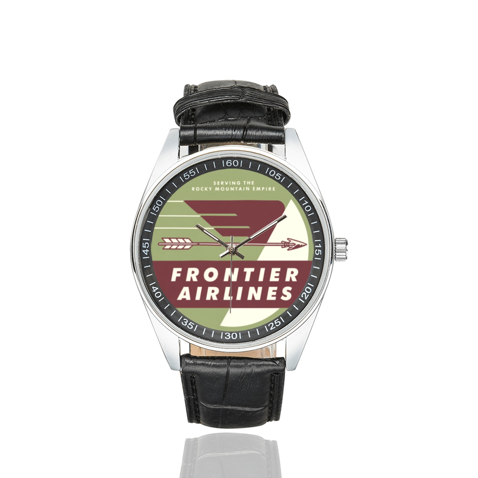 frontier vintage 02 Men's Casual Leather Strap Watch. frontier vintage 02 Men's Casual Leather Strap Watch. - Image 2