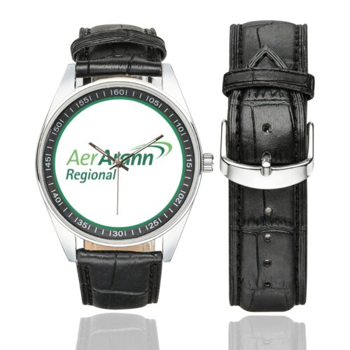 aer arann regional Men's Casual Leather Strap Watch.