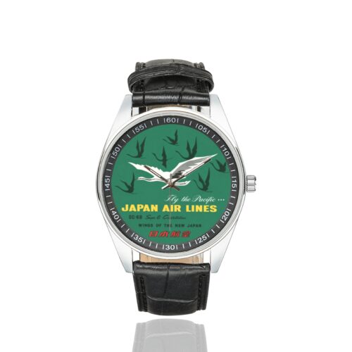 Alternative view of Japan Air lines Men's Casual Leather Strap Watch.