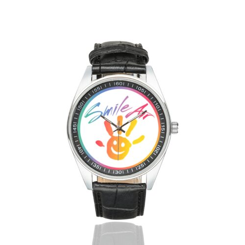 Alternative view of Smile air Men's Casual Leather Strap Watch.