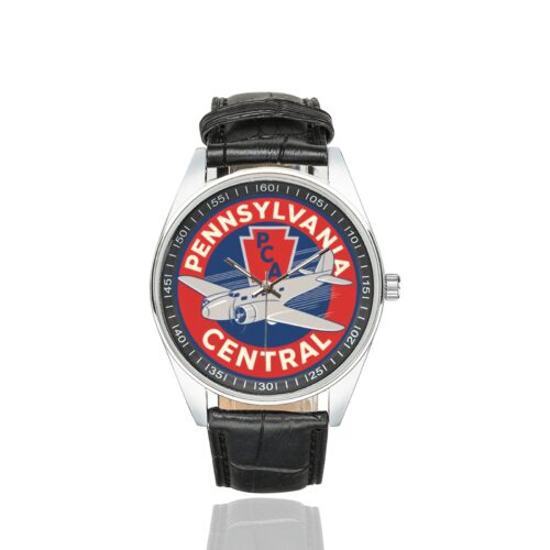 Alternative view of Pennsylvania central Men's Casual Leather Strap Watch.
