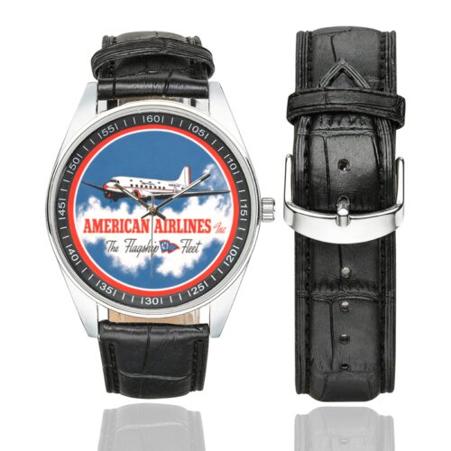 AAirlines7378 Men's Casual Leather Strap Watch(Model 211)