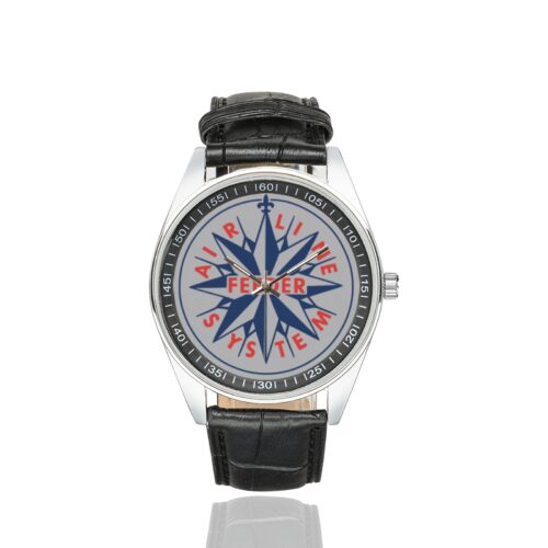 Alternative view of Air line feeder Men's Casual Leather Strap Watch.