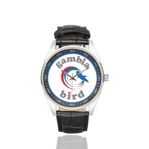 Alternative view of Gambia bird Men's Casual Leather Strap Watch.