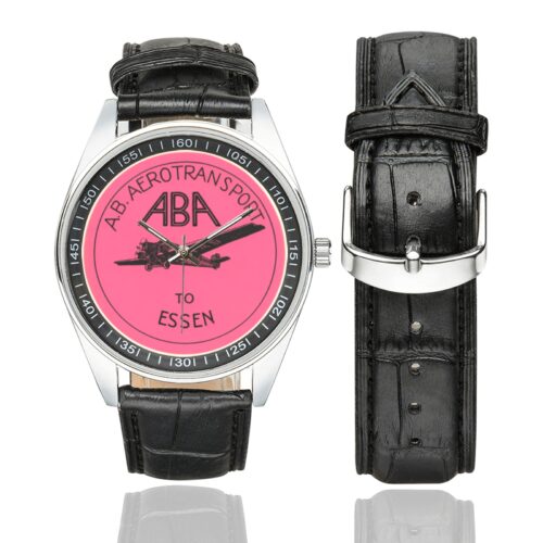 ABA Essen Men's Casual Leather Strap Watch.
