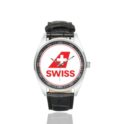Alternative view of swiss 02 Men's Casual Leather Strap Watch.