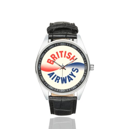 Alternative view of british airways Men's Casual Leather Strap Watch.