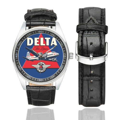 Delta Airlines 02 Men's Casual Leather Strap Watch(Model 211) Delta Airlines 02 Men's Casual Leather Strap Watch(Model 211)