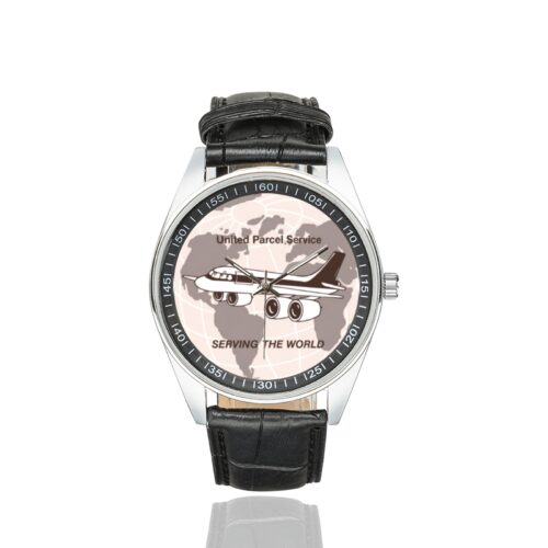Alternative view of UPS vintage Men's Casual Leather Strap Watch.
