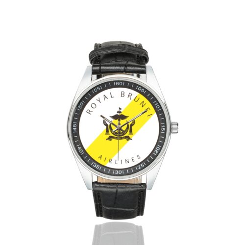 Alternative view of royal brunei Men's Casual Leather Strap Watch.