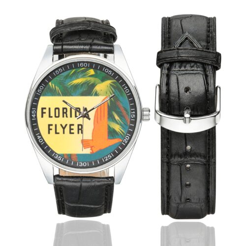 Eastern airlines flo Men's Casual Leather Strap Watch(Model 211)