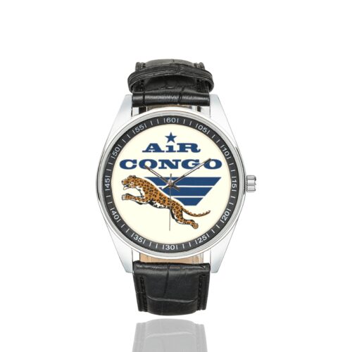 Alternative view of vintage air congo Men's Casual Leather Strap Watch.
