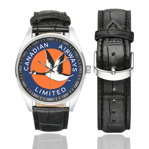 Canadian airways Men's Casual Leather Strap Watch(Model 211) Canadian airways Men's Casual Leather Strap Watch(Model 211)