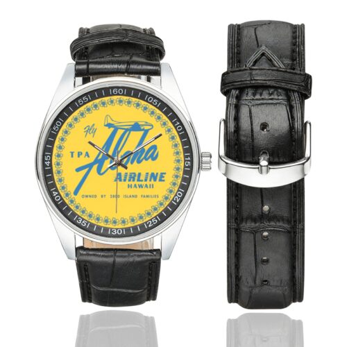 aloha 87984 Men's Casual Leather Strap Watch(Model 211)