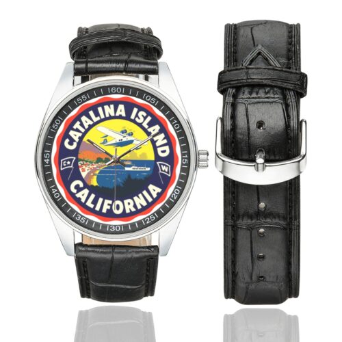 catalina island Men's Casual Leather Strap Watch(Model 211) catalina island Men's Casual Leather Strap Watch(Model 211)