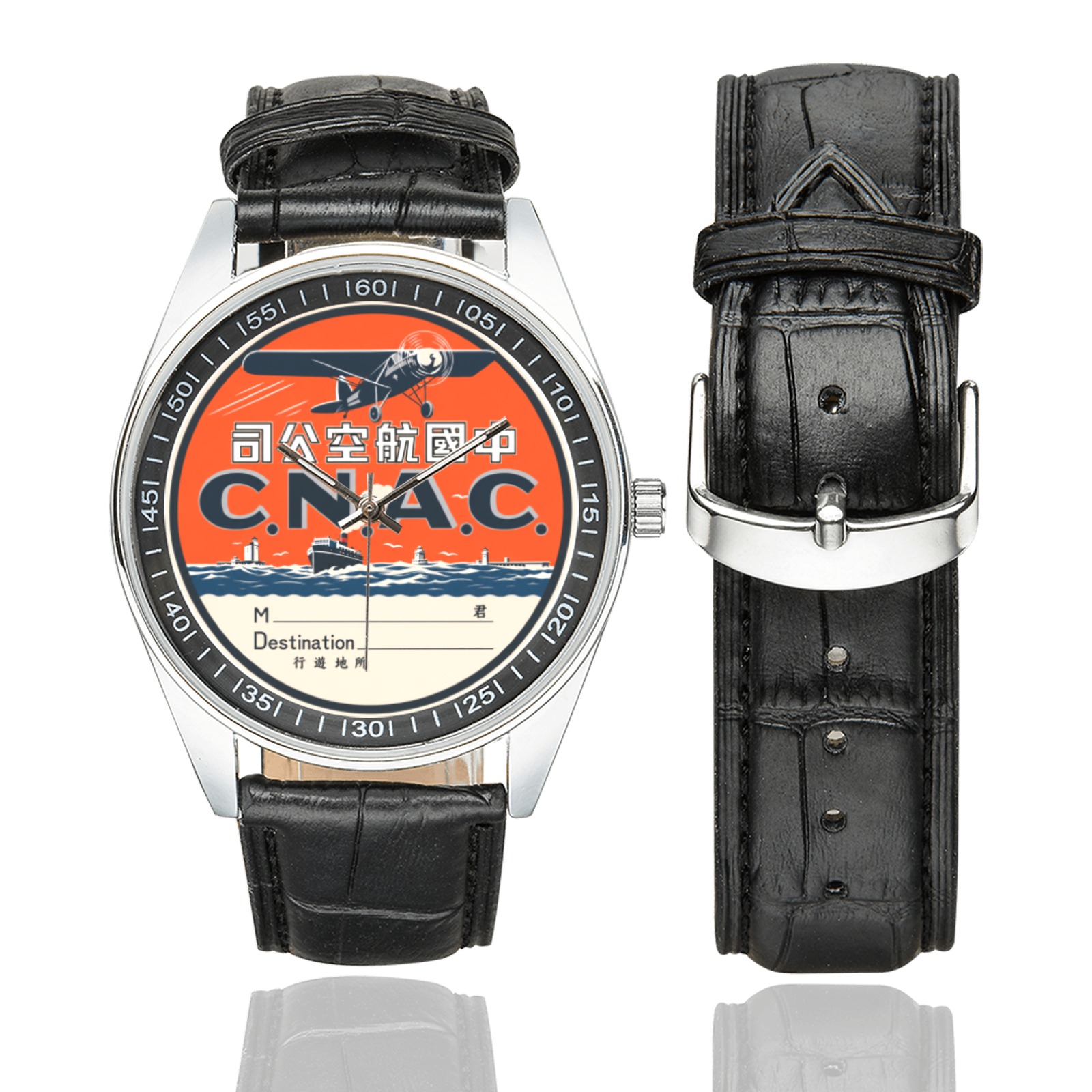 CNAC Men's Casual Leather Strap Watch. CNAC Men's Casual Leather Strap Watch.