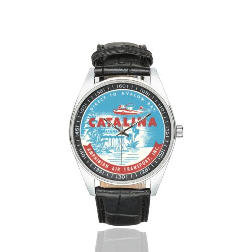 Alternative view of catalina Men's Casual Leather Strap Watch.