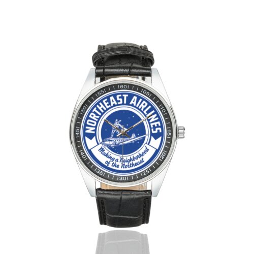 Alternative view of Northeast airlines 03 Men's Casual Leather Strap Watch.