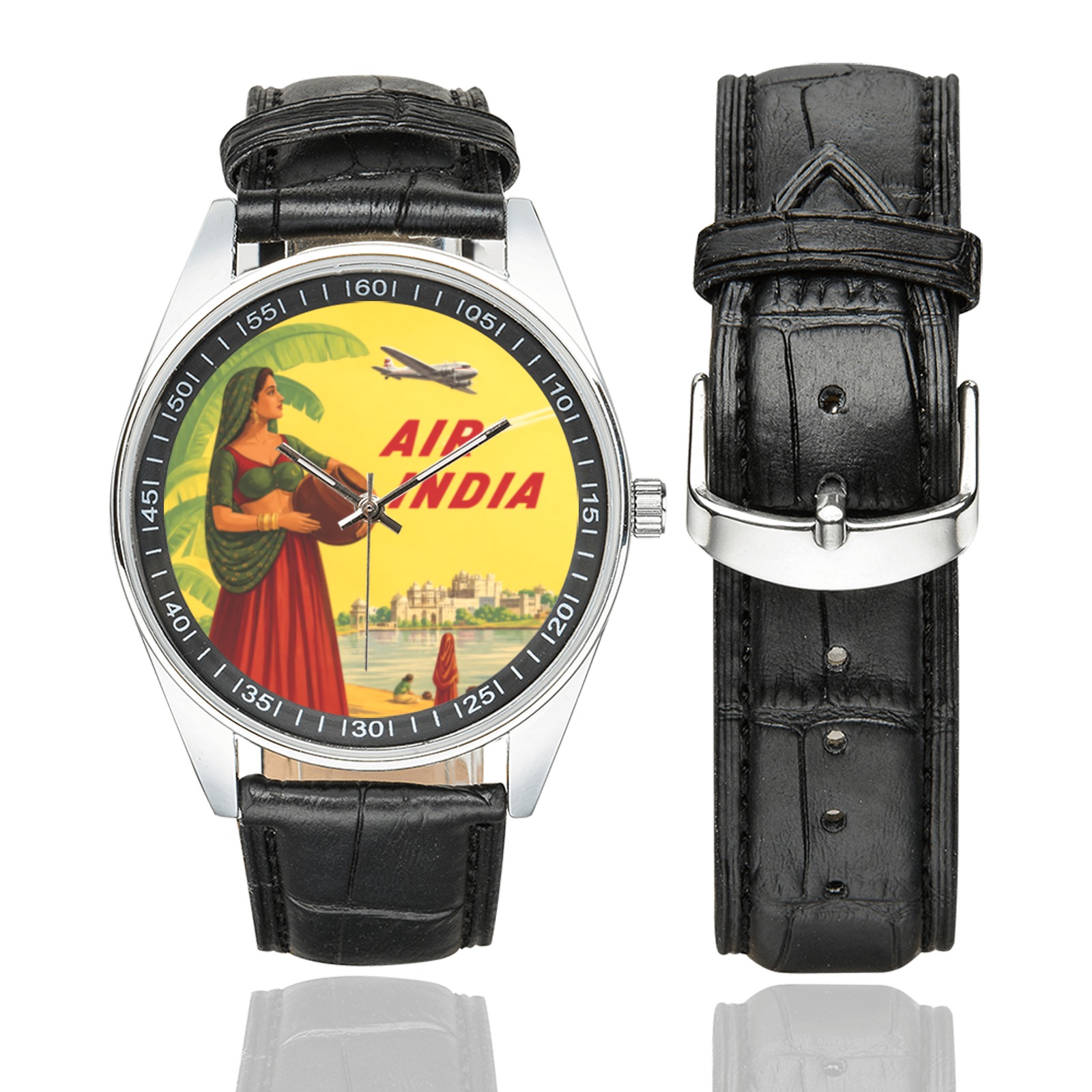 Air India vintage Men's Casual Leather Strap Watch. Air India vintage Men's Casual Leather Strap Watch.
