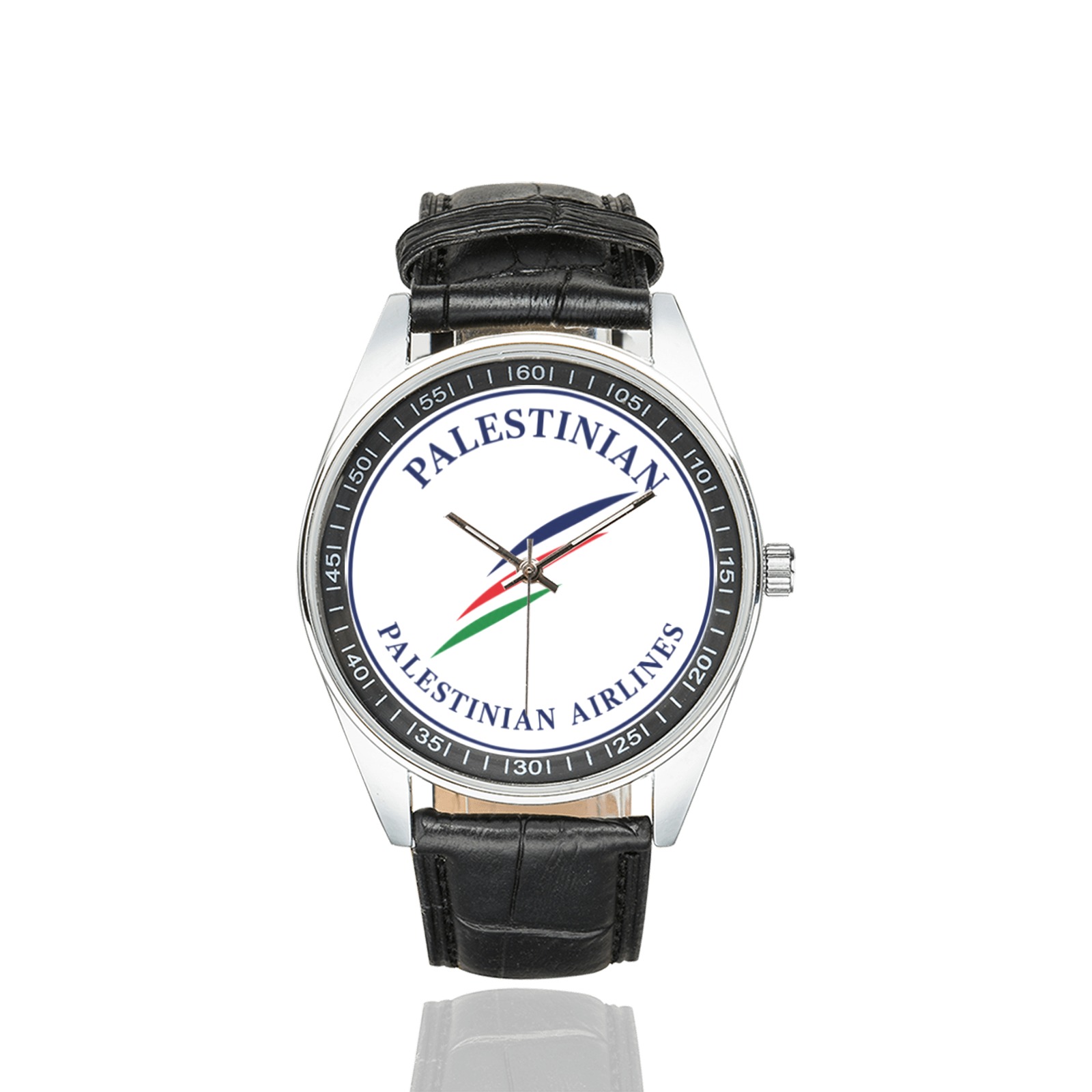 Palestinian airlines Men's Casual Leather Strap Watch. Palestinian airlines Men's Casual Leather Strap Watch. - Image 2