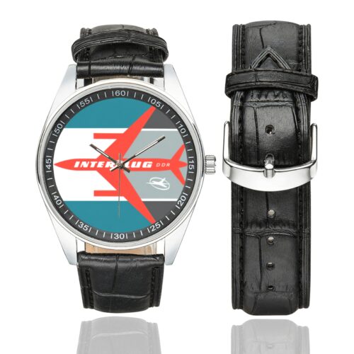 Interflug vintage 02 Men's Casual Leather Strap Watch(Model 211)