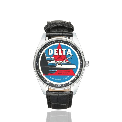 Alternative view of Delta Airlines 03 Men's Casual Leather Strap Watch(Model 211)