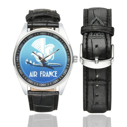 AF 3 Men's Casual Leather Strap Watch.
