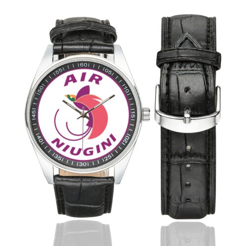 air niugini Men's Casual Leather Strap Watch.