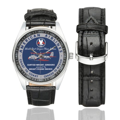 AAirlines2121 Men's Casual Leather Strap Watch(Model 211)