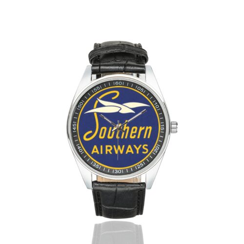 Alternative view of suthern airways Men's Casual Leather Strap Watch.