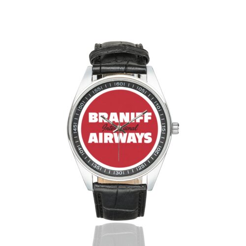 Alternative view of braniff airways vintage Men's Casual Leather Strap Watch(Model 211)