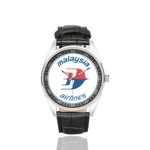 Alternative view of Malaysia Airlines Men's Casual Leather Strap Watch.