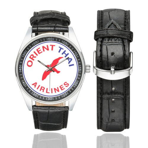 Orient Thai Airlines Men's Casual Leather Strap Watch.