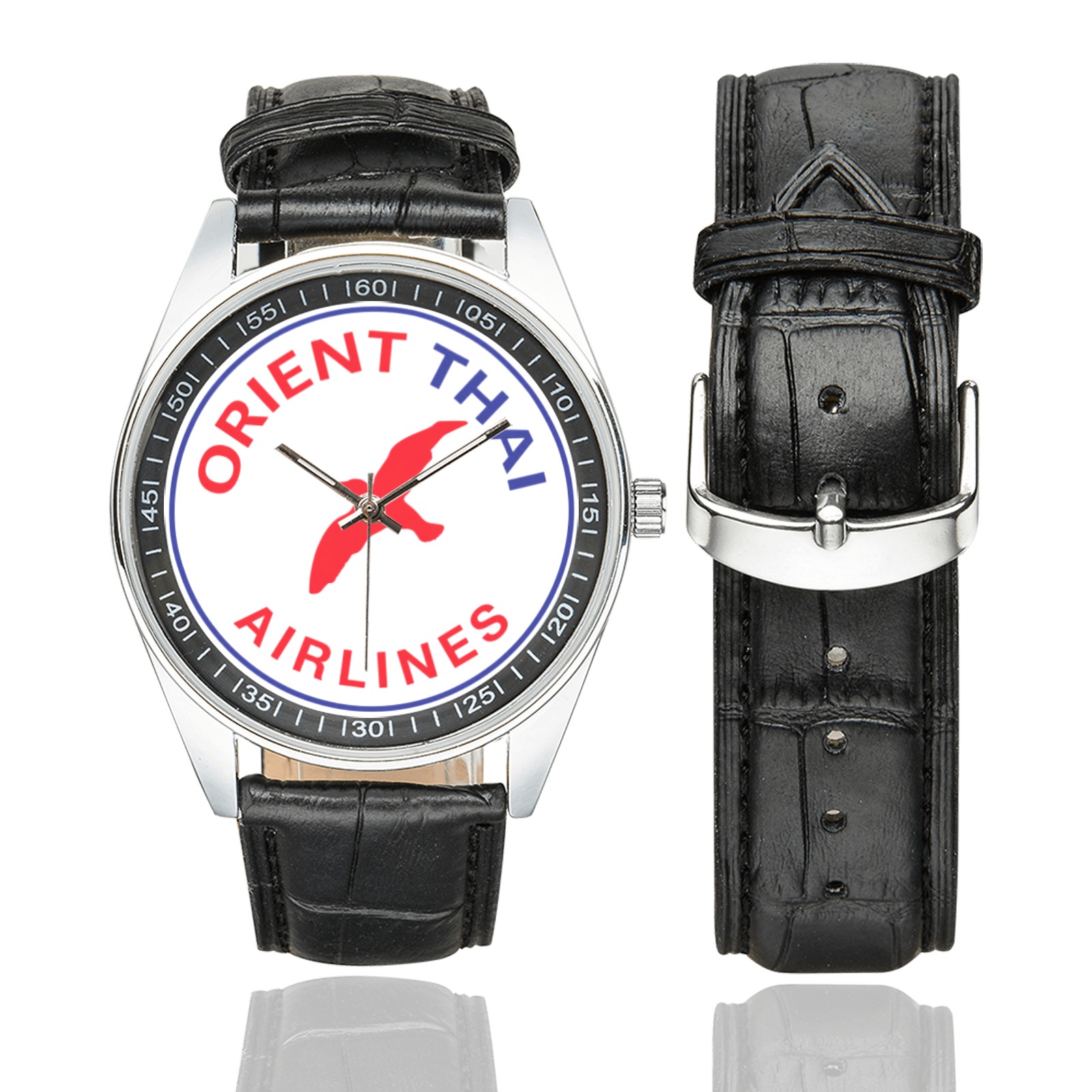 Orient Thai Airlines Men's Casual Leather Strap Watch.