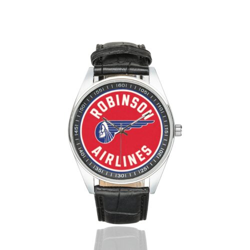 Alternative view of Robinson Airlines Men's Casual Leather Strap Watch.