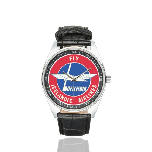 Alternative view of icelandic Men's Casual Leather Strap Watch.