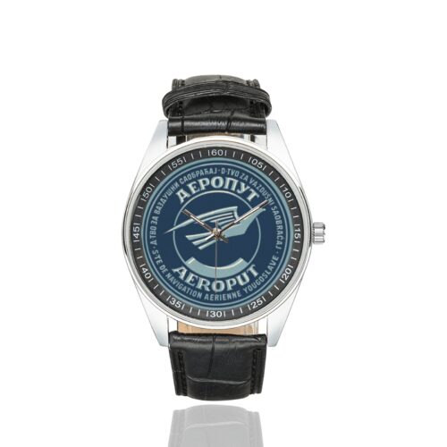 Alternative view of Aeroput Men's Casual Leather Strap Watch.
