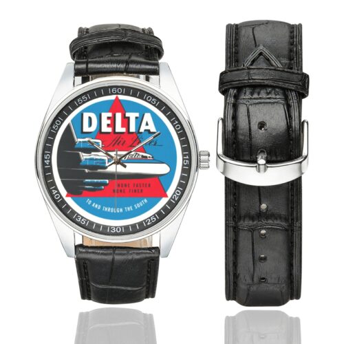 Delta Airlines 03 Men's Casual Leather Strap Watch(Model 211)
